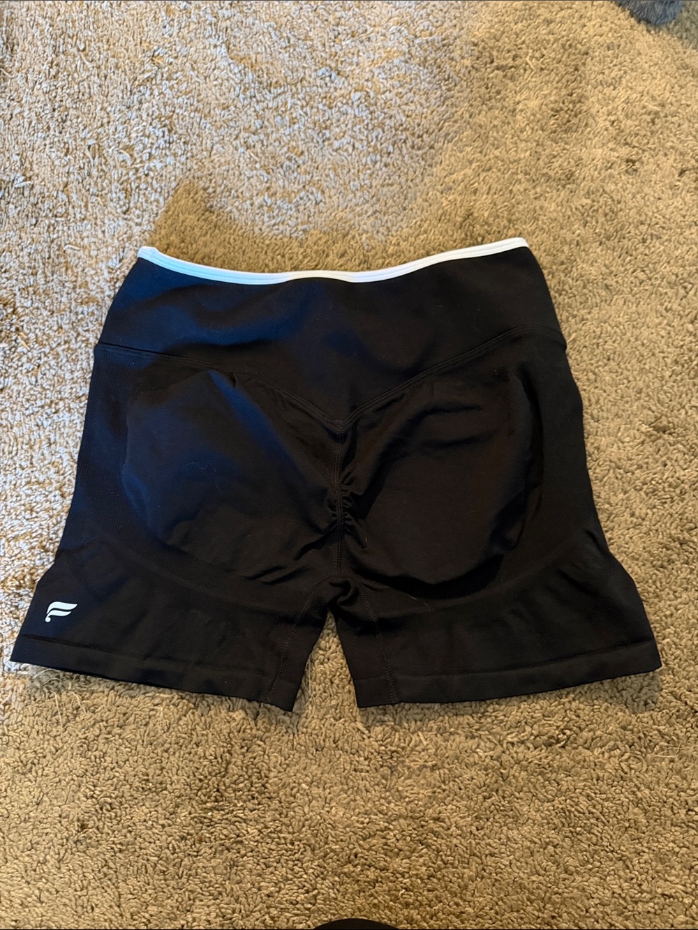 Brand new Fabletics Black Athletic Compression Shorts with Contrasting Waistband
